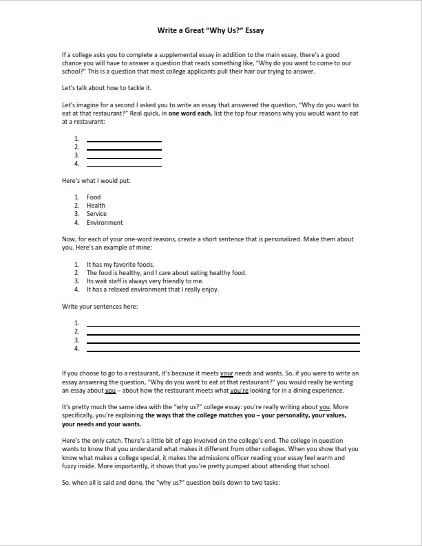 different college essay formats