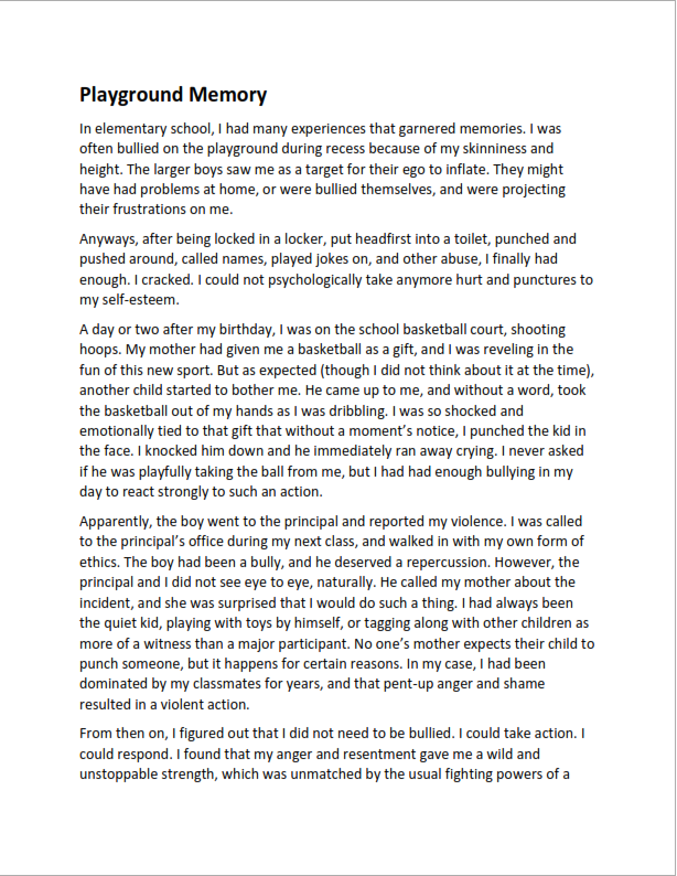 personal narrative essay about gymnastics